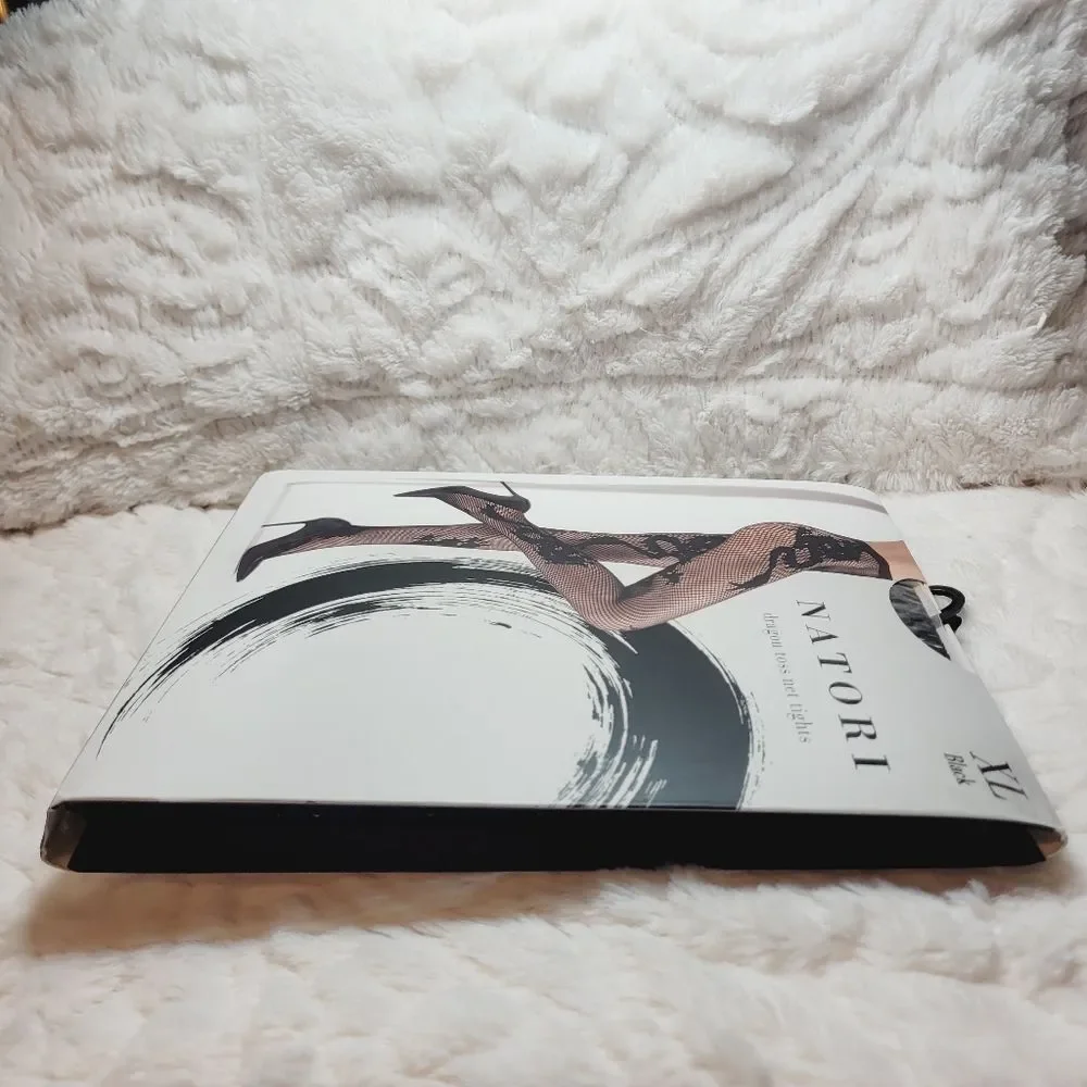 Natori Dragon Toss Net Tights Black Fishnet Halloween Cosplay Sexy XL New OOS